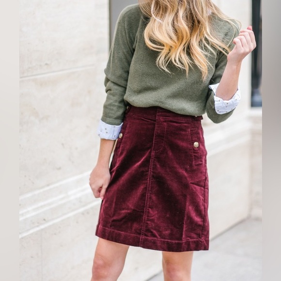 Lands End Mauve Corduroy Skirt - Picture 4 of 4